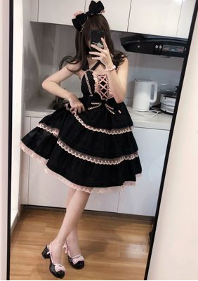 Vestido Lolita JSK Tirantes Colores Sólidos Estilo Sweet Hot Girl - Image 2