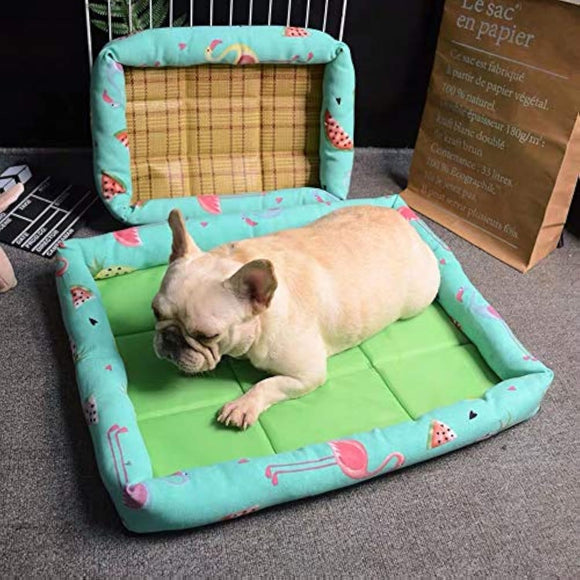 Cama Reversible Resistente para Perros Pequeños y Medianos, Ideal para Verano