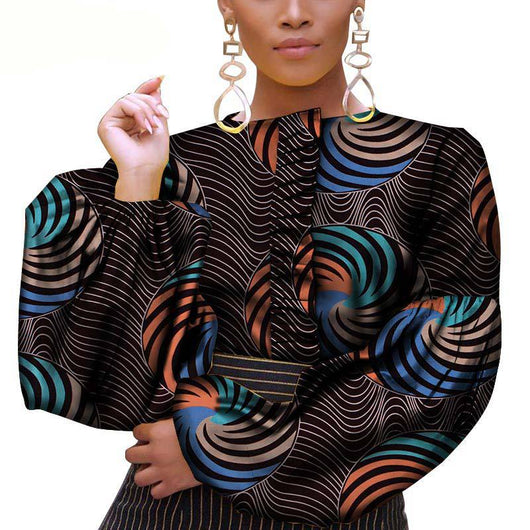 Blusa de Algodón con Mangas Abullonadas y Acabado Encerado - Image 3
