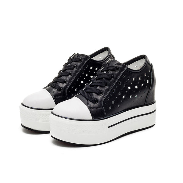Zapatos Casuales con Plataforma de 9cm y Suela Gruesa Hueca