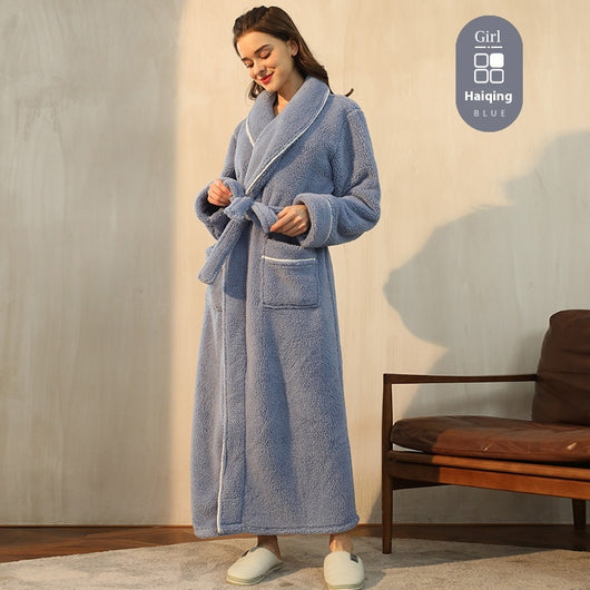 Bata de Invierno en Terciopelo Algodón para Parejas - Pijama Largo Talla Grande Lujo Ligero - Image 6
