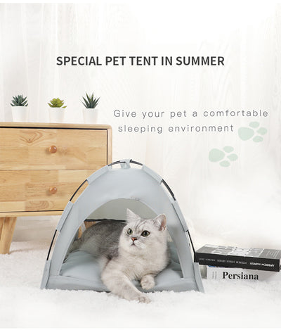 Cama Fresca para Mascotas con Carpa y Cojín Removible - Image 9