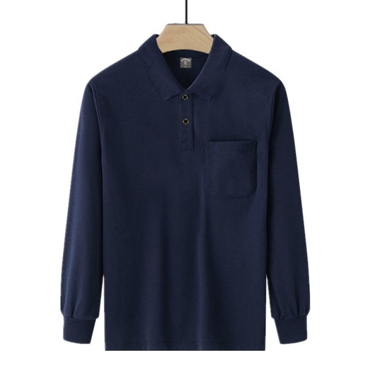 Camisa Manga Larga Clásica para Hombre con Cuello Italiano y Bolsillos Funcionales
