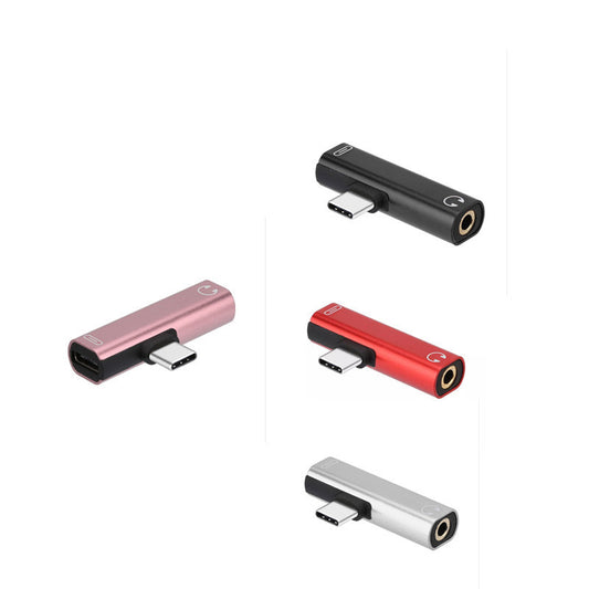 Adaptador Auriculares 2 en 1 con Carga y Audio