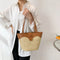 Bolso Tejido de Gran Capacidad con Diseño Patchwork para Mujer