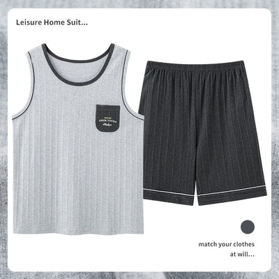 Pijama Masculino de Algodón Transpirable Absorbente de Humedad - Image 21