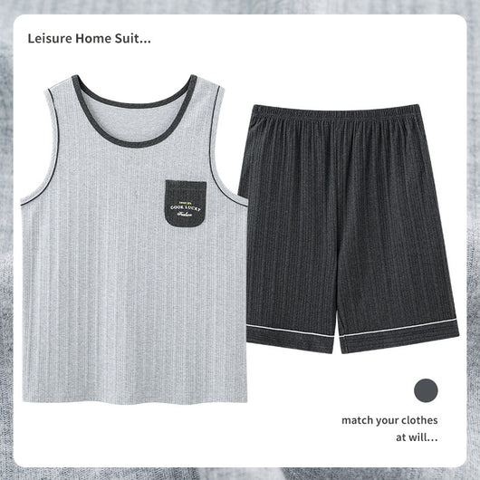 Pijama Masculino de Algodón Transpirable Absorbente de Humedad - Image 21