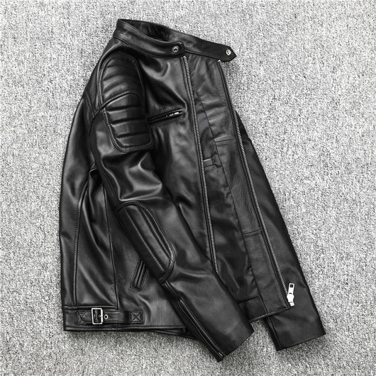 Chaqueta de Cuero Slim Fit con Cuello Mao para Hombre - Image 15