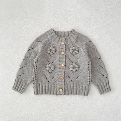 Suéter Tejido a Mano con Calado Hueco para Bebé Niña - Conjunto Coordinado - Image 20