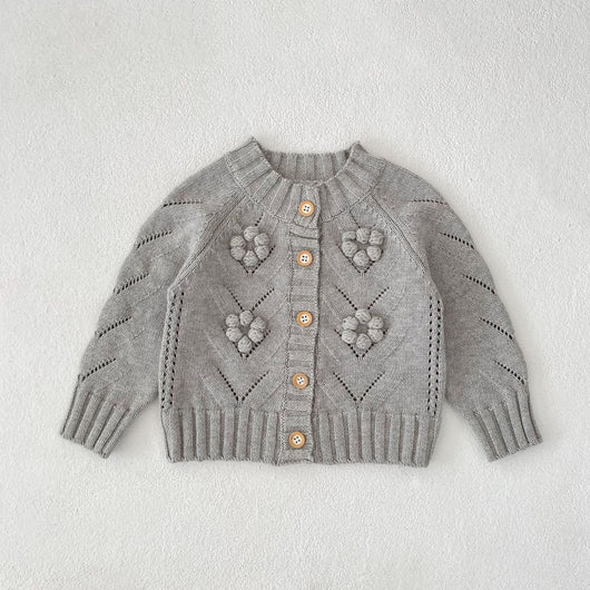 Suéter Tejido a Mano con Calado Hueco para Bebé Niña - Conjunto Coordinado - Image 20