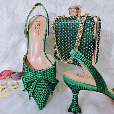 Sandalias Puntiagudas de Moda con Bolso de Cadena Diamantado - Image 14