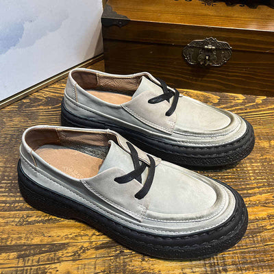 Zapatos de Cuero Genuino con Plataforma para Hombre - Slip-on Cómodos