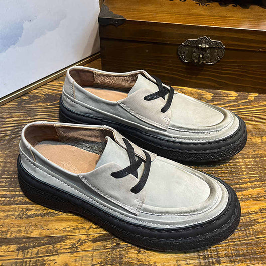 Zapatos de Cuero Genuino con Plataforma para Hombre - Slip-on Cómodos
