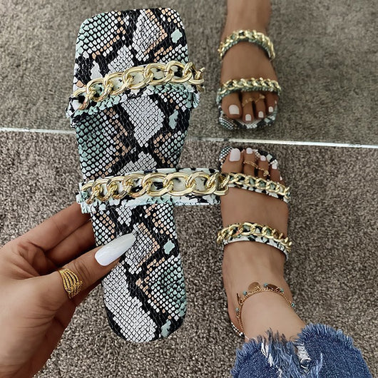 Sandalias Planas para Mujer con Diseño Serpentina y Flores - Image 10