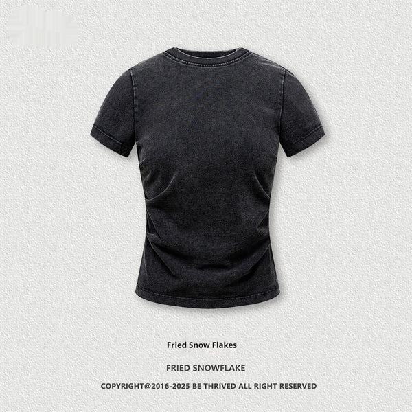 Camiseta Americana de Cintura Fruncida con Efecto Reductor - Image 3