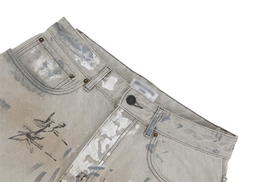 Jeans Hombre con Diseño Graffiti Pintado a Mano y Desgaste Artístico - Image 7