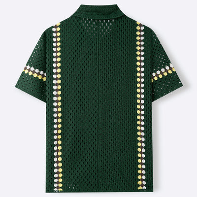 Polo Cardigan Crochet Soluble en Agua para Hombre - Image 4