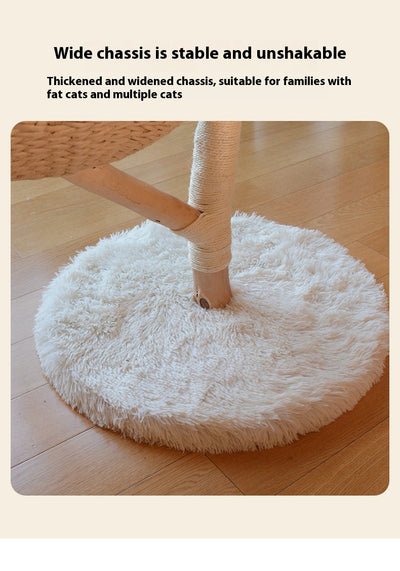 Árbol Rascador para Gatos con Nido de Madera Natural y Ratán - Image 13