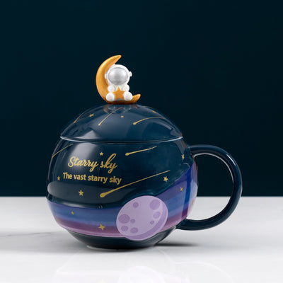 Taza Cerámica Creativa con Cuchara y Tapa Integrada - Image 30