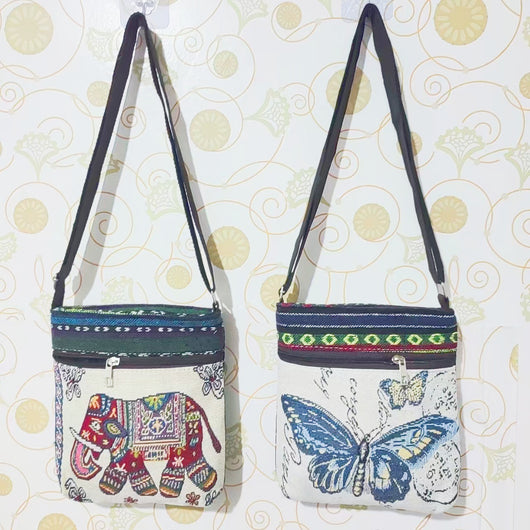 Bolso Bandolera Bordado Étnico con Elefante y Mariposa Estilo Chino - Image 69