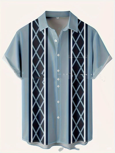 Camisa Casual con Cuello y Estampado 3D para Hombre - Image 18