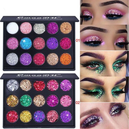 Paleta de Sombras de Ojos Diamond Sequin 15 Colores