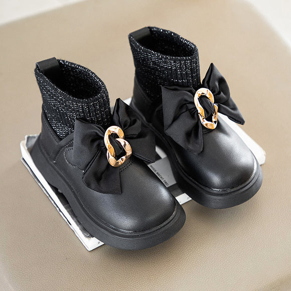 Botas Acolchadas Infantiles con Moño - Colección Invierno