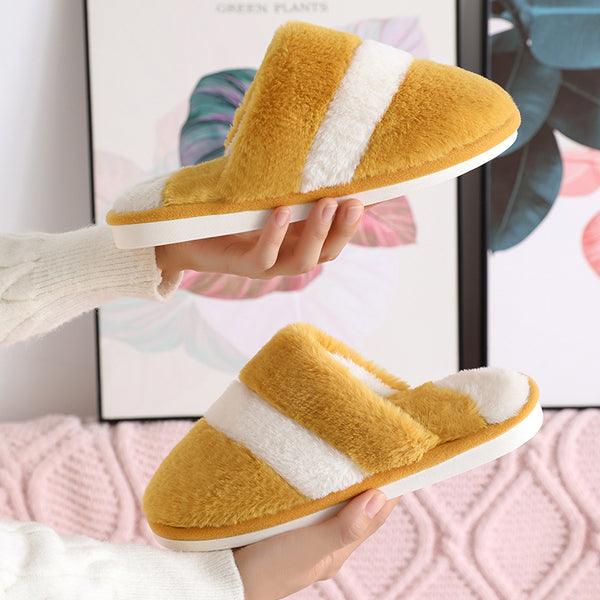 Pantuflas de Invierno de Algodón con Pelaje de Conejo - Calidez y Confort
