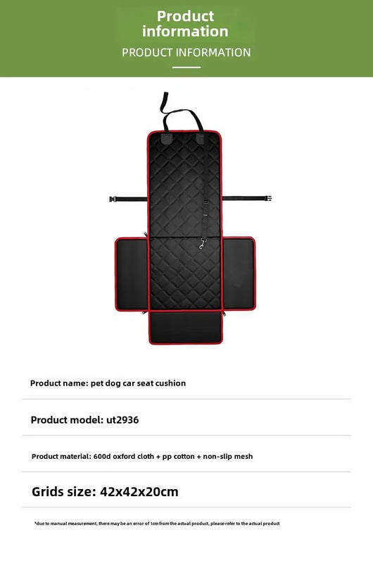 Black quilted pet car seat booster with adjustable straps and a leash attachment, designed for front seat use. - Image 15