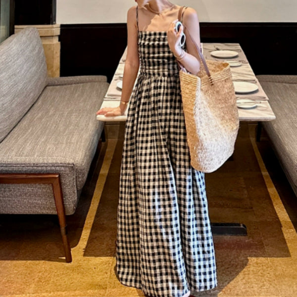 Vestido Tubo de Lino Puro con Pliegues y Tirantes Desmontables Dos en Uno