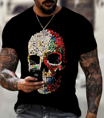 Playera Calavera 3D para Hombre - Diseño Moderno y Casual - Image 3