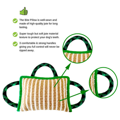 Juguete de Cuerda para Perros con 3 Asas - Almohada de Yute Resistente para Tirar - Image 17