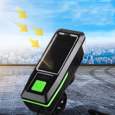 Faro Bicicleta LED Solar con Bocina USB Recargable - Image 5