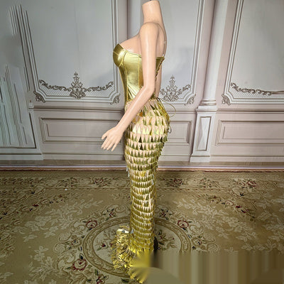 Vestido Sirena Formal Ajustado con Diseño Brillante y Cintura Ceñida - Image 11