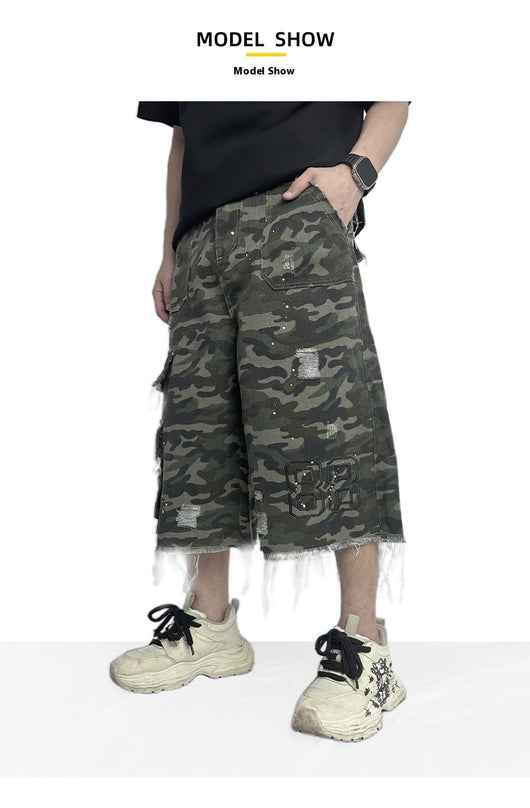 Shorts de Trabajo Camuflaje Pierna Ancha - Estilo Casual Moderno - Image 12