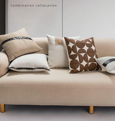 Cojín Decorativo de Cuero PU con Diseño Geométrico Abstracto y Costuras Nórdicas - Image 11