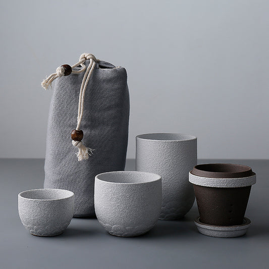 Juego de Té Portátil Kung Fu con Taza de Cerámica Negra - Set Viajero Completo - Image 2