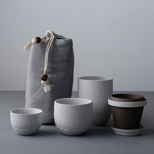 Juego de Té Portátil Kung Fu con Taza de Cerámica Negra - Set Viajero Completo - Image 2
