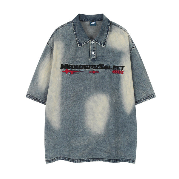 Polo Denim Manga Corta para Hombre - Estilo Casual Versátil