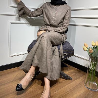 Vestido Robe Dubai con Mangas Acampanadas