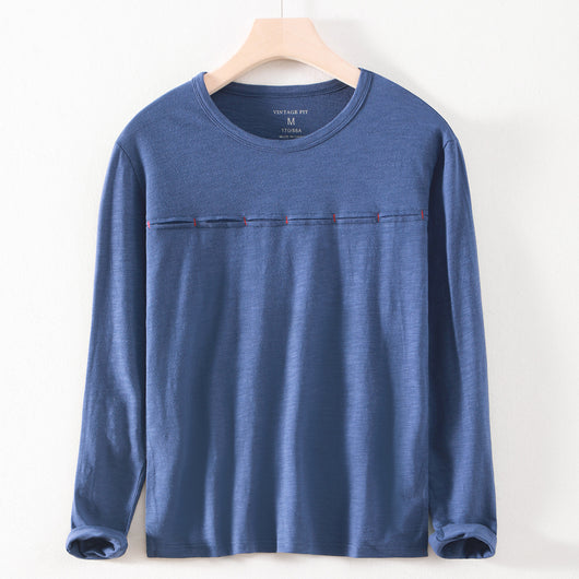 Camiseta Hombre Cuello Redondo Bambú-Algodón Estilo Japonés