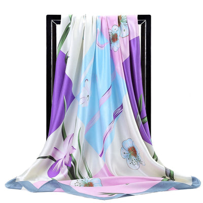 Pañoleta Cuadrada de Seda Simulada - Accesorio Versátil para Cualquier Estilo - Image 11