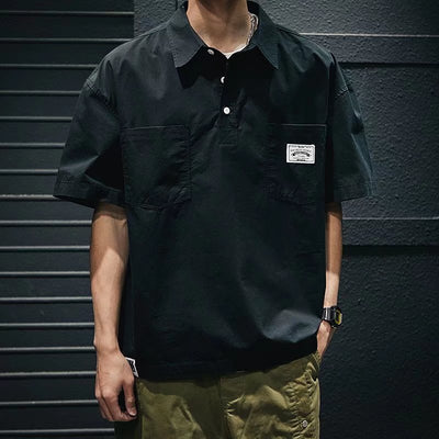 Camiseta de Trabajo Holgada en Colores Sólidos para Hombre - Image 10