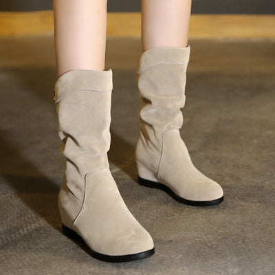 Botas de Caña Media en Algodón Terciopelo para Mujer Talla Grande - Image 11