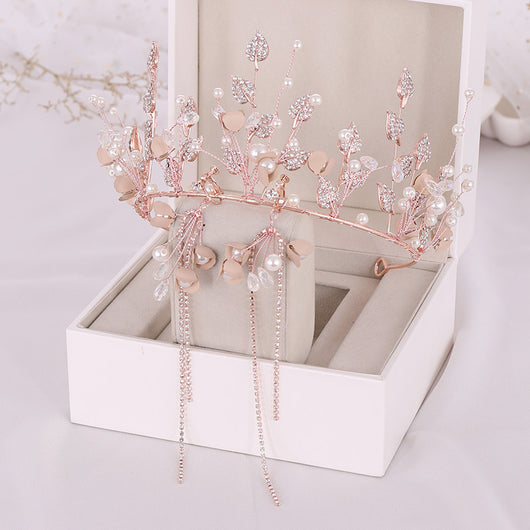 Aretes de Corona Lujo con Perlas y Diamantes - Image 3