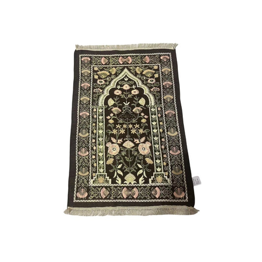Tapete de Oración Étnico Portátil con Hilos Dorados - Estilo Medio Oriente - Image 5
