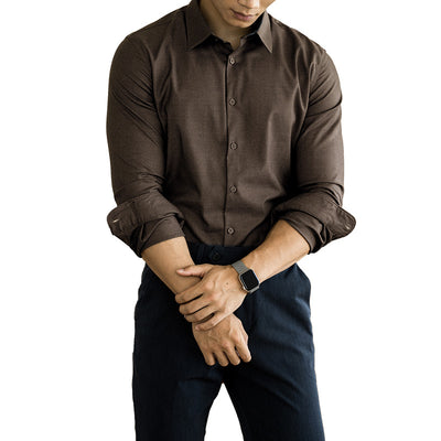 Camisa de Lana Modal Estilo Old Money para Hombre - Image 4