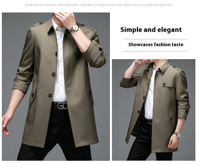 Abrigo Tipo Gabardina Casual Largo para Hombre - Image 19