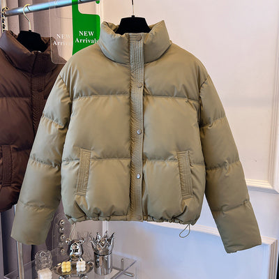 Chaqueta Acolchada de Cuero PU con Cuello Alto para Mujer - Image 4