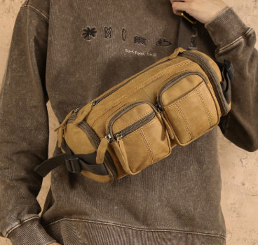 Bolso Bandolera de Cuero Genuino para Hombre - Gran Capacidad y Estilo Vintage - Image 3